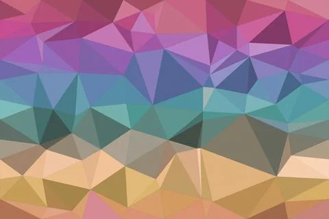 Colorful low-poly polygon background with a geometric triangle pattern in p.. Stock-Illustration