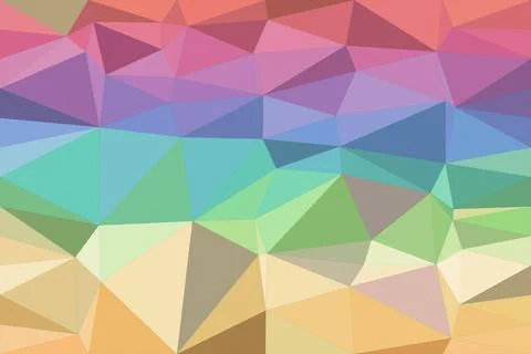 A colorful low-poly polygon pattern in soft pastel tones, creating a modern.. Stock Illustration