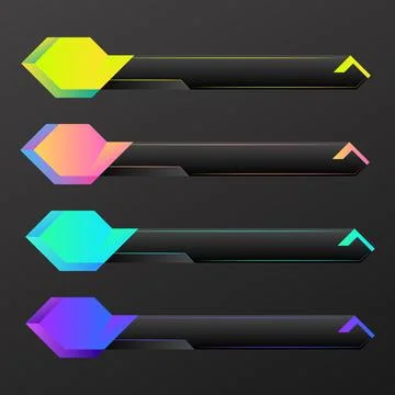 Colorful lower third banner set for video streaming breaking news title Stock Illustration