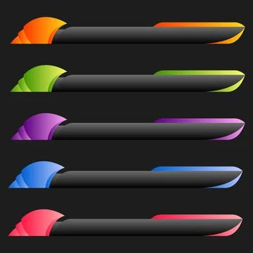 Colorful lower third video streaming title banner set Stock Illustration