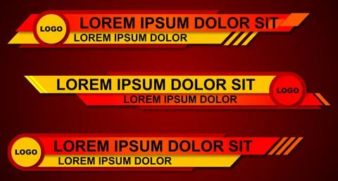 Colorful lower thirds set template vector. Modern geometric lower third banne Illustrazione stock
