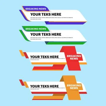 Colorful lower thirds vector template set in modern flat design. イラスト素材