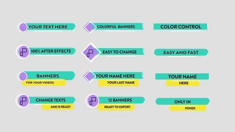 Colorful lower titles Stock After Effects