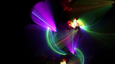 Colorful Luminous Light Trails Creating a Dynamic Abstract Digital Pattern Stock Footage 346154767