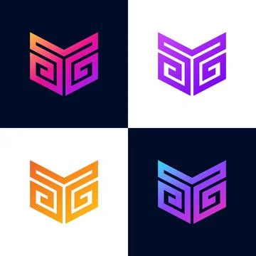 Colorful M initial based letter icon logo. Stock Illustration