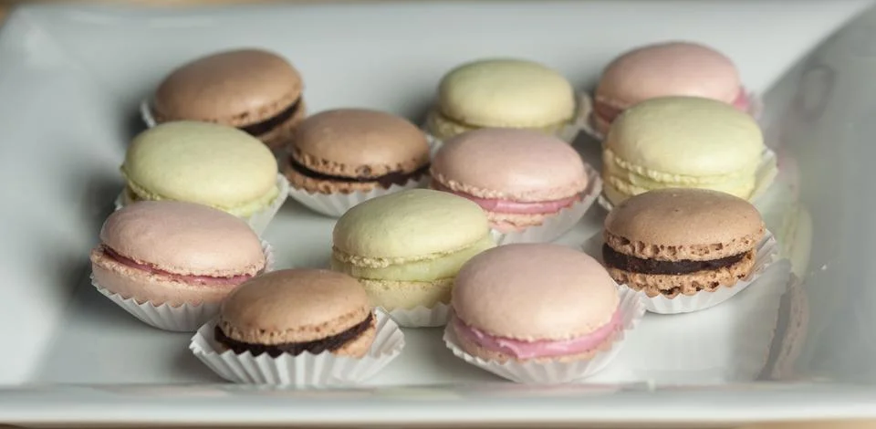 Colorful Macaron in close up Stock Photos