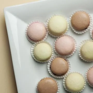 Colorful Macaron in close up Stock Photos