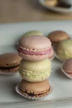 Colorful Macaron in close up Stock-Fotos
