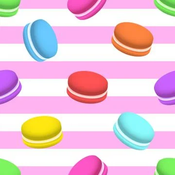 Colorful macaron seamless pattern. Illustrazione stock