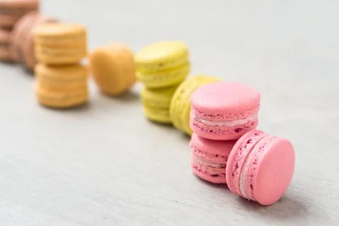 Colorful macarons close-up Stock Photos