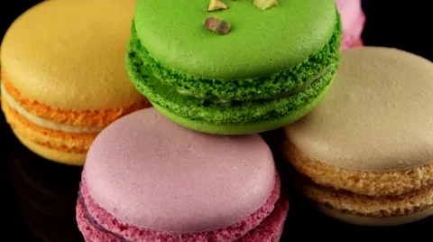Colorful macarons closeup Stock Footage 58664432