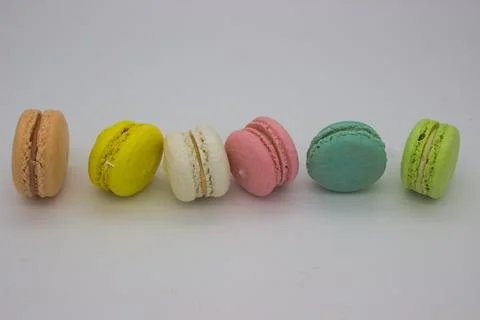 Colorful Macarons on Display Stock Photos