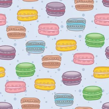 Colorful Macaroon seamless vector pattern design illustration Stock Illustration