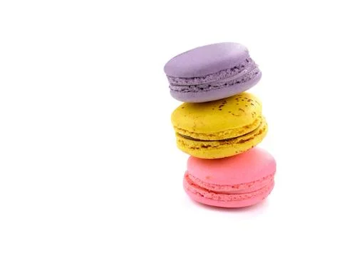 Colorful macaroon stack isolated on white background Stock Photos