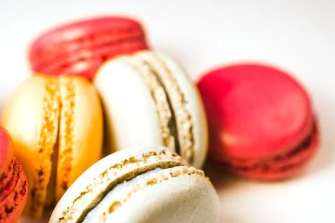 Colorful macaroons background Stock Photos