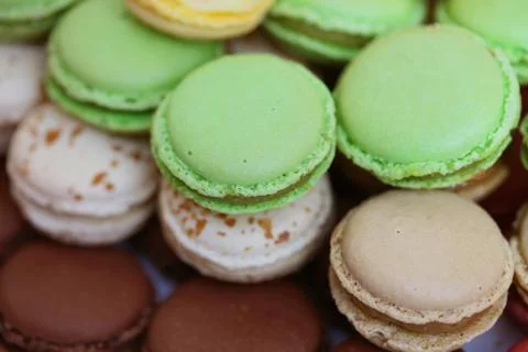 Colorful macaroons Stock Photos