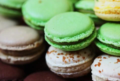 Colorful macaroons Stock Photos