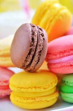 Colorful macaroons Stock Photos
