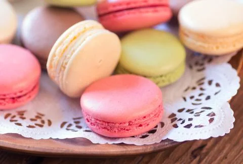 Colorful macaroons Stock Photos