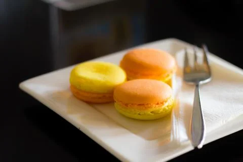 Colorful macaroons Stock Photos