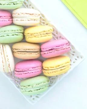 Colorful macaroons Stock Photos