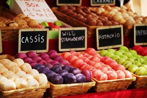 Colorful macaroons Stock Photos