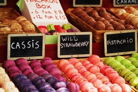 Colorful macaroons Stock Photos