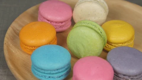 Colorful Macaroons Rotating Video stock 73781956