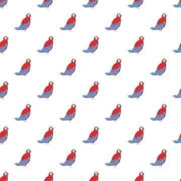 Colorful macaw parrots seamless pattern on white background イラスト素材