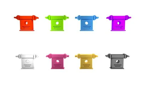 Colorful Magic scroll icon isolated on white background. Decree, paper, par.. Ilustração Stock