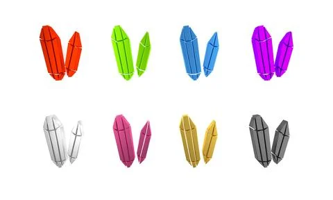 Colorful Magic stone icon isolated on white background. Fantasy crystal. Je.. Illustrazione stock