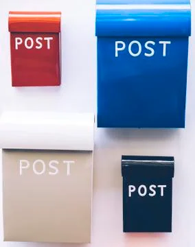 Colorful mail boxes Stock Photos