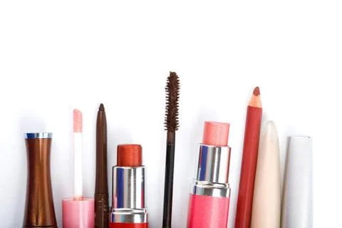 Colorful makeup collection isolated Stock Photos