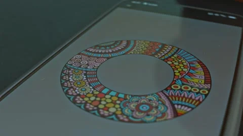 Colorful mandala with circle in the middle, presentation Stock Footage 304839131