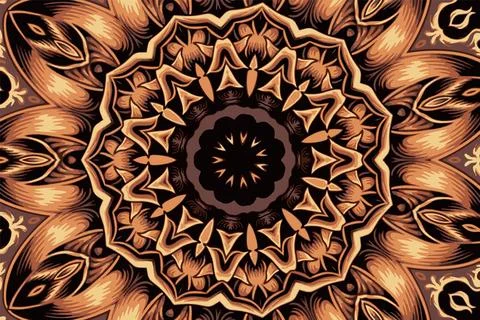Colorful mandala frame border abstract geometry Stock Illustration