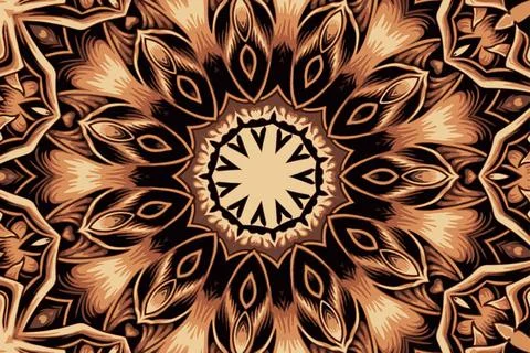 Colorful mandala frame border abstract geometry Stock Illustration