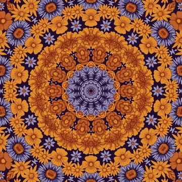 Colorful mandala frame border abstract geometry illustration Stock Illustration