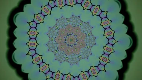 Colorful mandala pattern in a circular design on a plain background Stock Footage 337232473