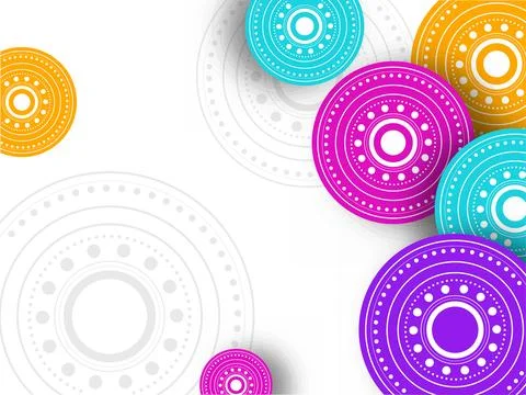 Colorful Mandala Pattern Decorated on White Background. Stock Illustration