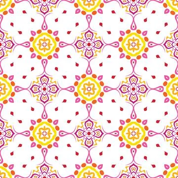 Colorful mandala vector pattern. Seamless oriental ornament 스톡 일러스트