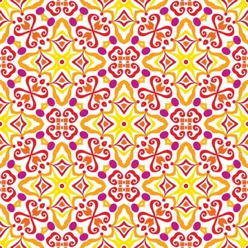 Colorful mandala vector pattern. Seamless oriental ornament Stock Illustration