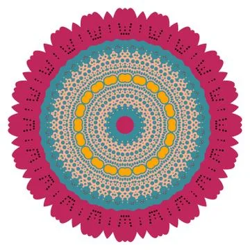 Colorful mandala on the white background. Stock Illustration
