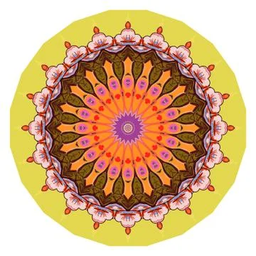 Colorful mandala on the white background. Illustrazione stock