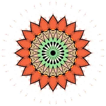 Colorful mandala on the white background. Stock Illustration