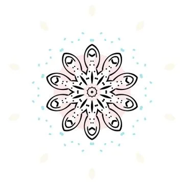 Colorful mandala on the white background. Stock Illustration