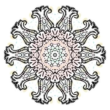 Colorful mandala on the white background. Stock Illustration