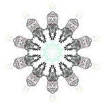 Colorful mandala on the white background. Stock Illustration