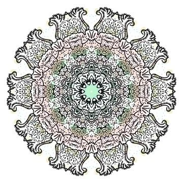 Colorful mandala on the white background. Stock Illustration