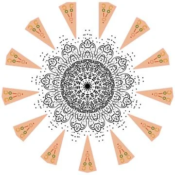 Colorful mandala on the white background. Stock Illustration