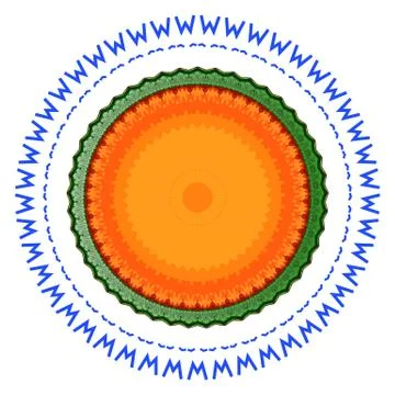 Colorful mandala on the white background. Stock Illustration